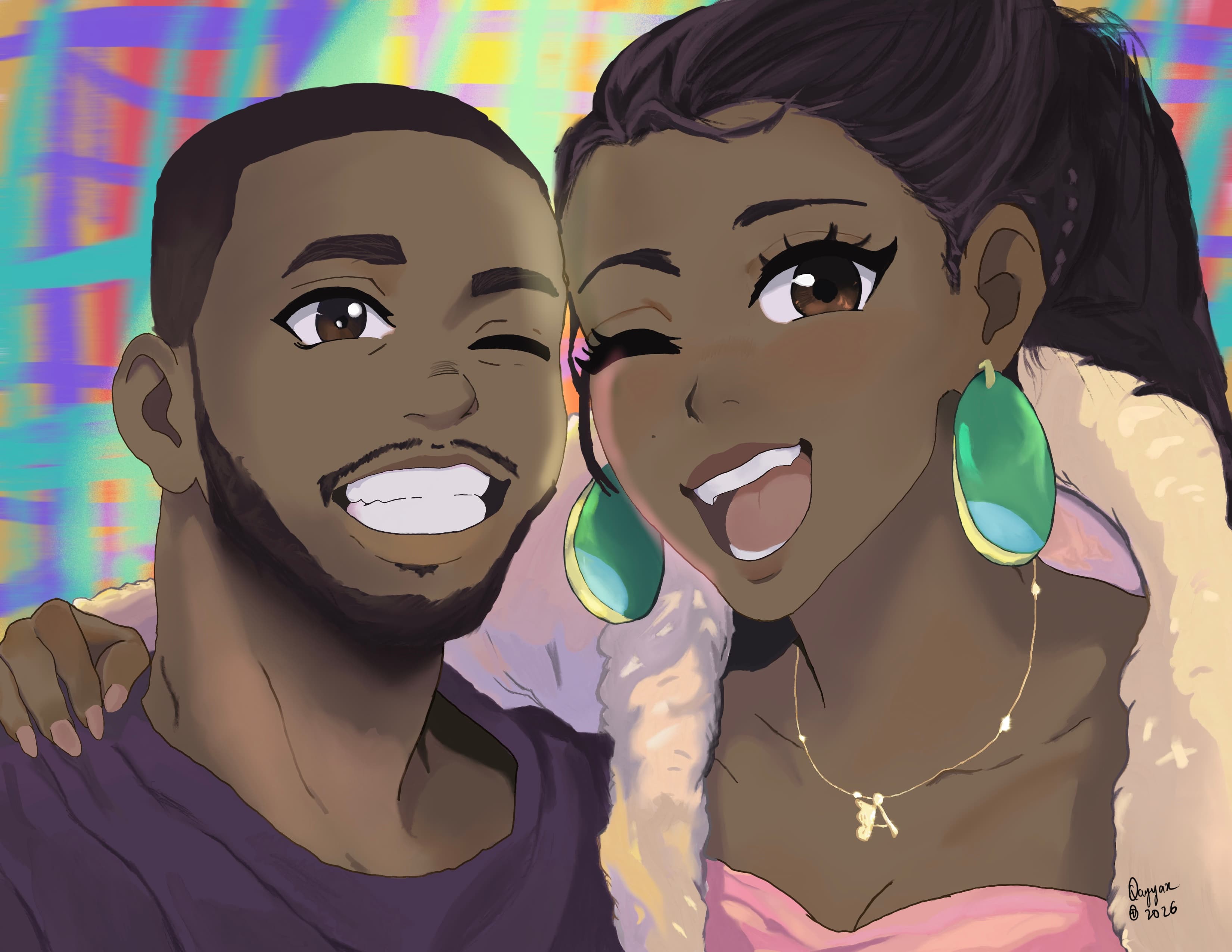 Two couples taking a selfie